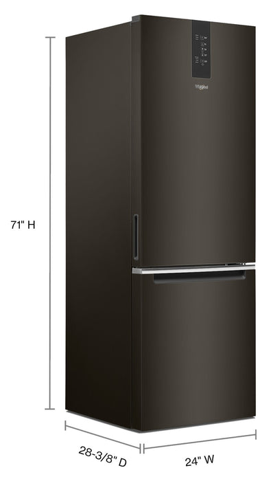 Whirlpool 24\" 12.9 Cu. Ft. Bottom-Mount Refrigerator - Black Stainless Finish - WRB543CMJV