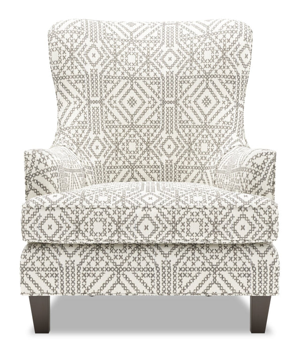 Made in Canada Sofa Lab Customizable Wingback 32\" Fabric Accent Chair - Greystone Multicolour