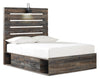 ["Abby Platform Side Storage Bed with LED Light & USB Ports, Brown - Full Size"]