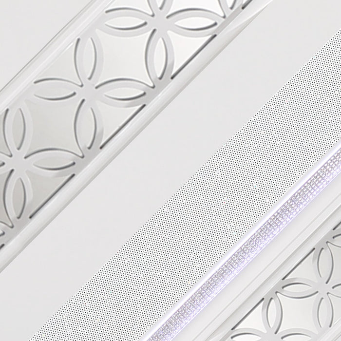 Ava 6pc Bedroom Set with Bed, Dresser, Mirror & Nightstand, LED, Glam, White - King Size