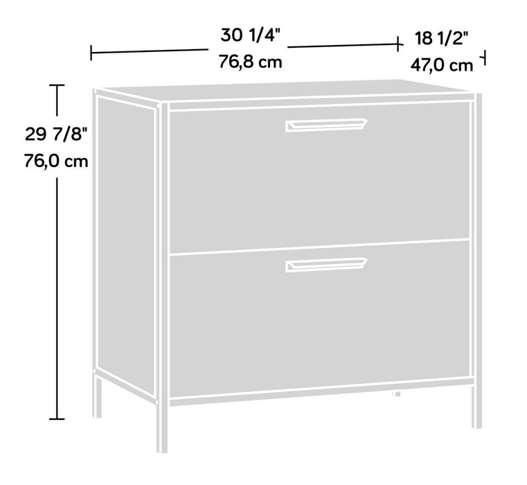 Tayla 30.24\" 2-Drawer Filing Cabinet - Vintage Oak & Black