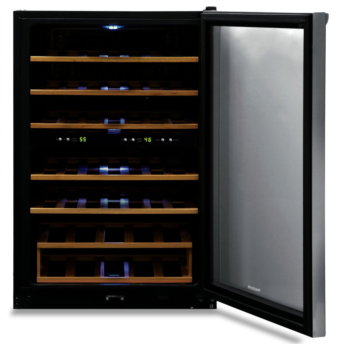 Frigidaire 21.5\" 4.4 Cu. Ft. 45 Bottle Two-Zone Wine Cooler Refrigerator - Stainless Steel - FRWW4543AS