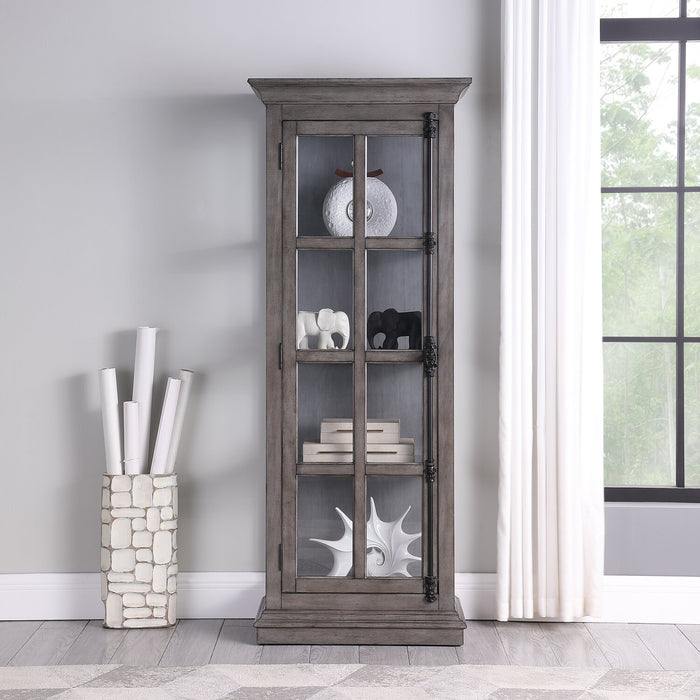 Scarlett 27.5\" Curio Cabinet with Glass Shelves - Grey