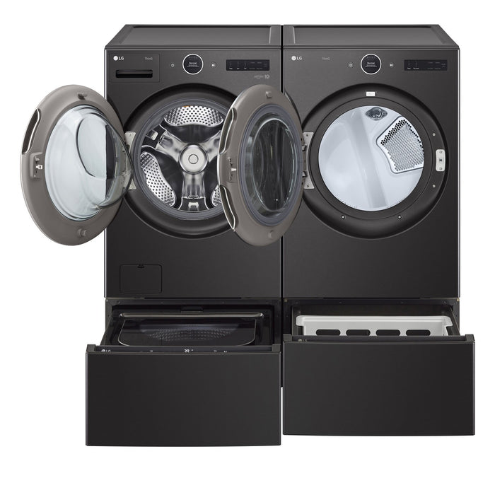 LG 5.8 Cu. Ft. Smart Front-Load Washer and 7.4 Cu. Ft. Electric Dryer - Black Steel