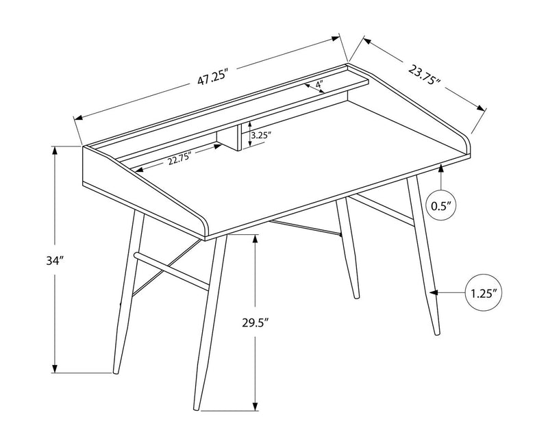 Jeremy 47.25\" Office Desk with Small Hutch - Grey