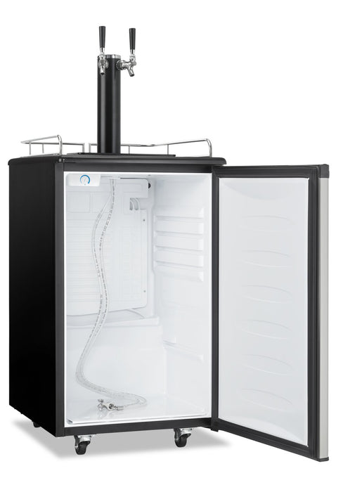 Danby 20.5\" 5.4 Cu. Ft. Dual Tap Keg Cooler - Stainless Steel - DKC054A1BSL2DB