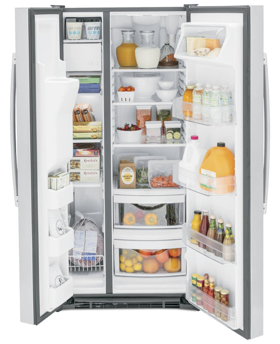 GE 33\" 23.2 Cu. Ft. Side-by-Side Refrigerator - Stainless Steel Fingerprint Resistant  - GSS23GYPFS