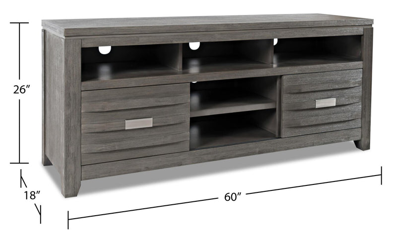 Bronx 60\" TV Stand with Storage and Cable Management for TVs up to 65\"- Grey