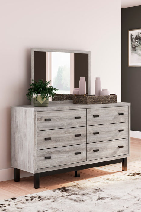 Zen Bedroom Dresser Mirror, Attachable, Wall Hanging - Grey