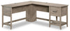 Erick 58.66\" L-Shaped Office Desk with Drawer - Laurel Oak 