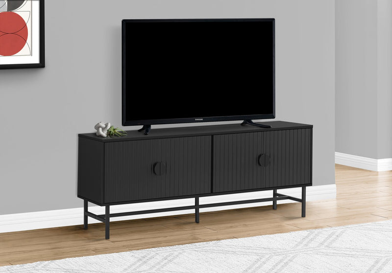 Jase 59\" Modern TV Stand with Storage and Cable Management for TVs up to 65\"- Black