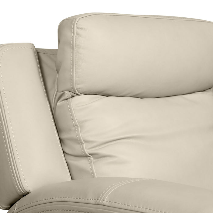 Scott Living Prescott 42.5\" Genuine Leather Power Reclining Chair with Power Headrest - Platinum Grey