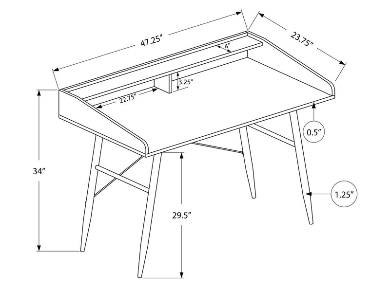 Jeremy 47.25\" Office Desk with Small Hutch - White
