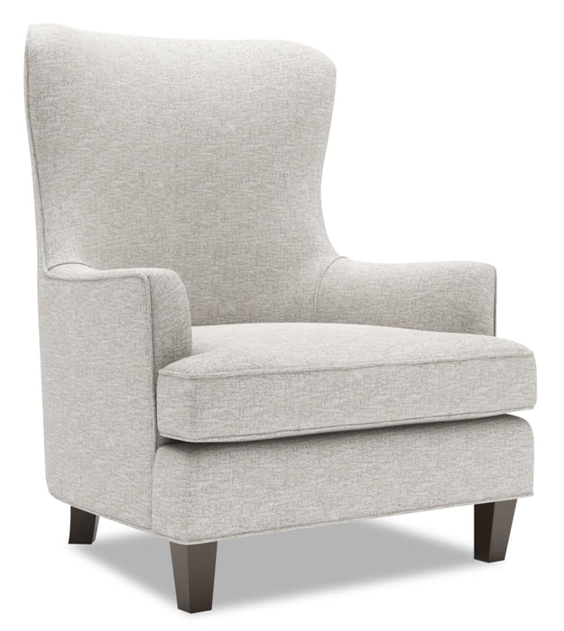 Made in Canada Sofa Lab Customizable Wingback 32\" Chenille Fabric Accent Chair - Luxury Silver