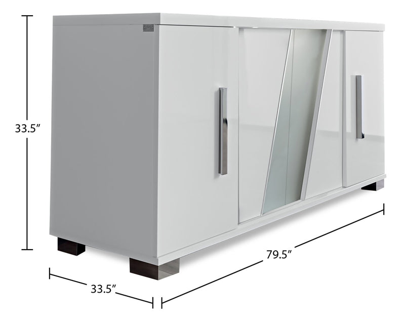 Raia Dining Server with Storage - Made in Italy, Modern, 79.5\"W - White