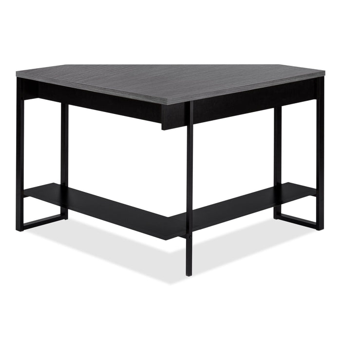 Christiana 42\" Corner Office Desk with Drawer - Black/Grey