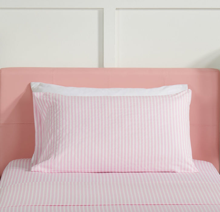 Hallie Striped 4-Piece Full Cotton Sheet Set - Pink