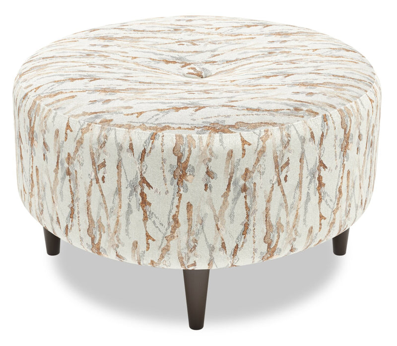 Made in Canada Customizable Sofa Lab The Curve 31\" Fabric Ottoman - Mineral Multicolour