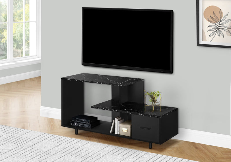 Sara 48\" Modern TV Stand with Storage and Cable Management for TVs up to 35\"- Black