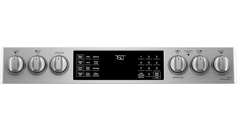 Cafe 6.7 Cu. Ft. Smart Electric Range with True European Convection - Stainless Steel - CCES750P2MS1