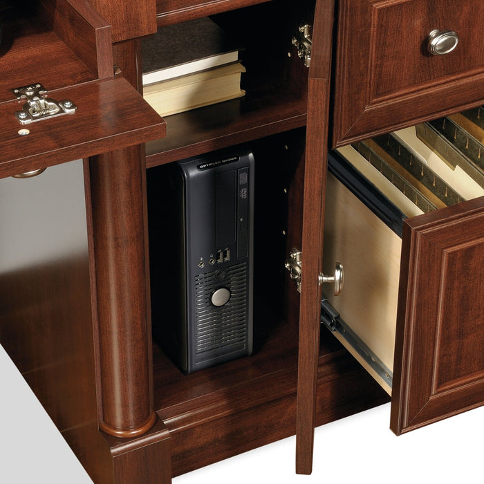 Palladia 59.49\" Office Desk with Hutch & Storage - Select Cherry 