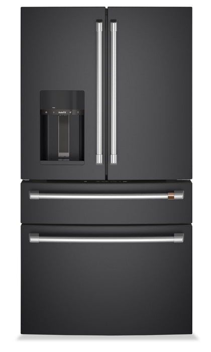 Cafe 36\" 22.3 Cu. Ft. Quad Door Refrigerator - Matte Black - CXE22DP3PD1
