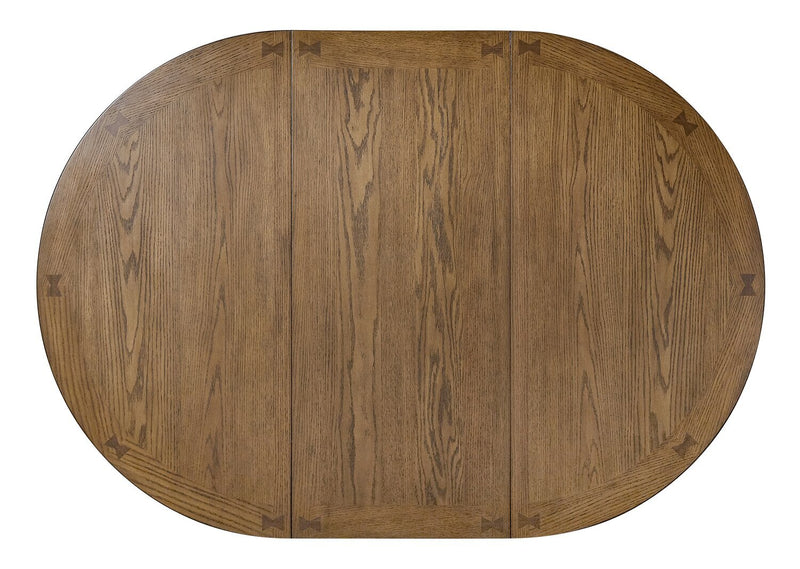 Dena 5pc Counter-Height Dining Set with Table & 4 Chairs, 42-60\"W Extension, Round  - Oak Brown