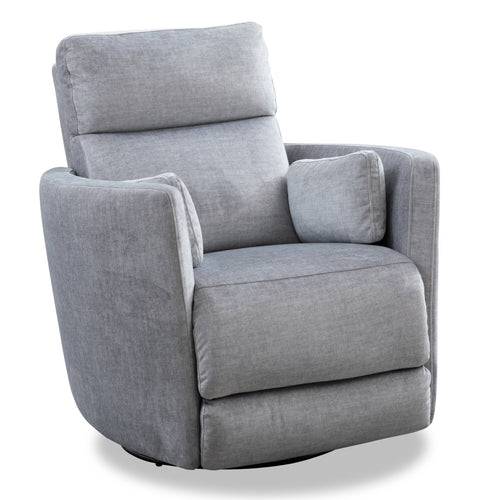 Ember 36" Fabric Swivel Glider Reclining Chair - Silver Cotton 