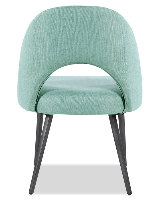 Elijah Dining Chair with Linen-Look Fabric, Metal - Aqua