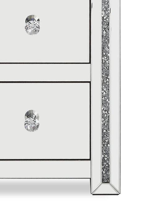 Oakley 98.5\" Glam 3-Piece Entertainment Centre with Storage and Cable Management for TVs up to 65\"- Silver