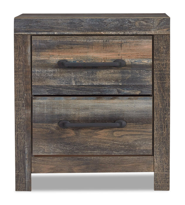 Abby Bedside 2-Drawer Nightstand with USB Port, 21.8\"W x 24.5\"H- Brown