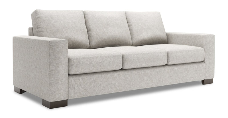 Made in Canada Customizable Sofa Lab Track 85\" Chenille Fabric Sofa Bed with Track Arms - Luxury Silver