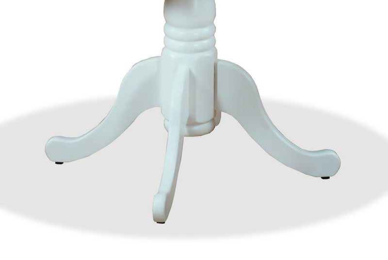 Hana Drop-Leaf Dining Table, Wood, Pedestal Base, 40\"W - Two-Tone White & Natural