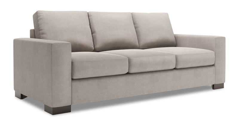 Made in Canada Customizable Sofa Lab Track 85\" Linen-Look Fabric Sofa with Track Arms - Pax Slate Grey