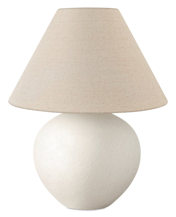16\" Cream Ceramic with Empire Shade Table Lamp