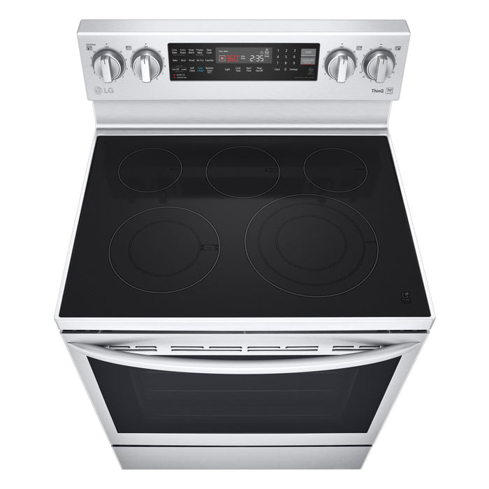 LG 6.3 Cu. Ft. Smart Electric Range with Air Fry and True Convection - Smudge Proof Stainless Steel - LREL6325F