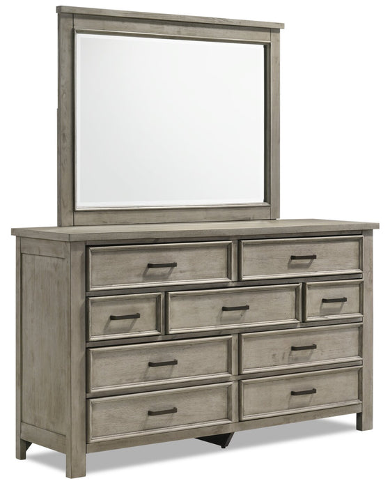 Levi Bedroom 7-Drawer Dresser, 67\"W x 38\"H, Wood - Drift Grey