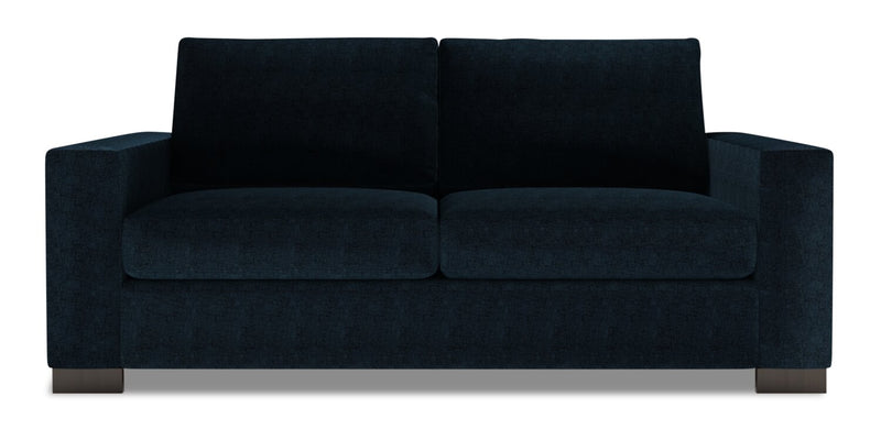 Made in Canada Customizable Sofa Lab Track 75\" Chenille Fabric Condo Size Sofa with Track Arms - Luxury Indigo Blue