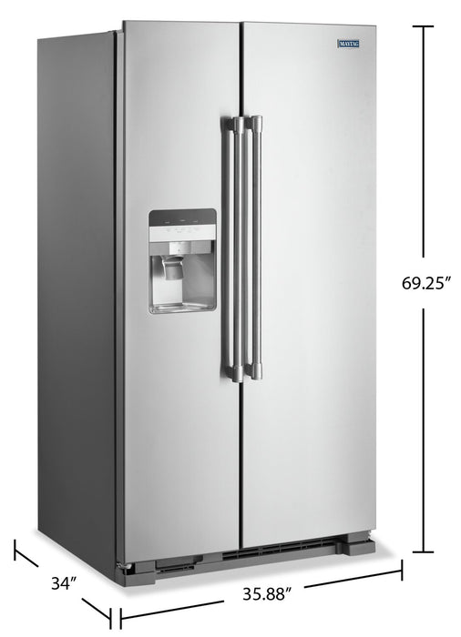 Maytag 36\" 25 Cu. Ft. Side-by-Side Refrigerator - Fingerprint Resistant Stainless Steel - MSS25C4MGZ