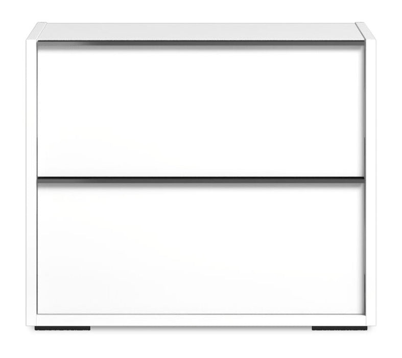 Raia Bedside 2-Drawer Nightstand - Made in Italy, 24\"W x 22\"H, Modern - White