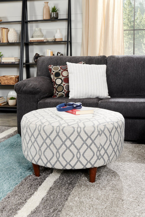 Made in Canada Customizable Sofa Lab The Curve 31\" Fabric Ottoman - Steel Multicolour