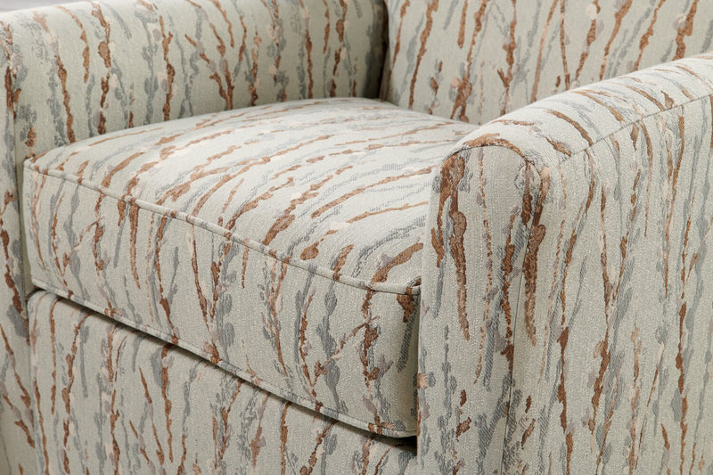 Made in Canada Sofa Lab Customizable Swivel 31\" Fabric Accent Chair - Mineral Multicolour