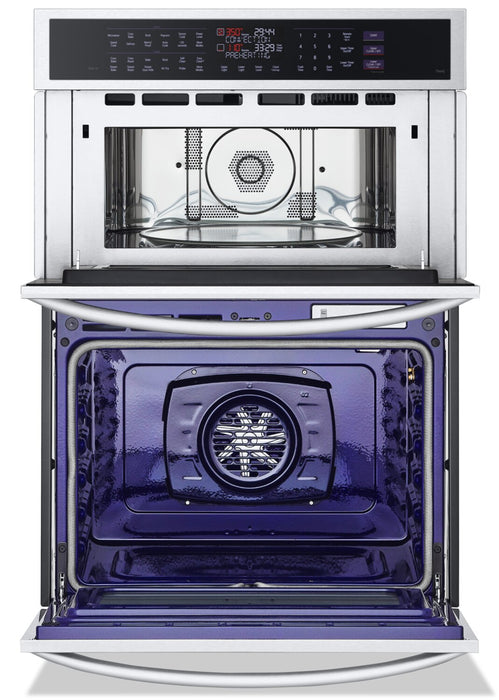 LG 30\" 6.4 Cu. Ft. Electric Combination Wall Oven with True Convection - Smudge Proof Stainless Steel - WCEP6427F