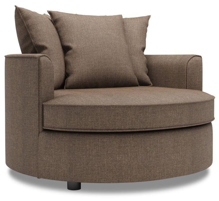 Made in Canada Sofa Lab Customizable Cuddler 48\" Linen-Look Fabric Accent Chair - Luna Praline Brown