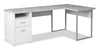 Pollie 78.75\" Reversible L-Shaped Office Desk with 2-Drawers & Cubby- White