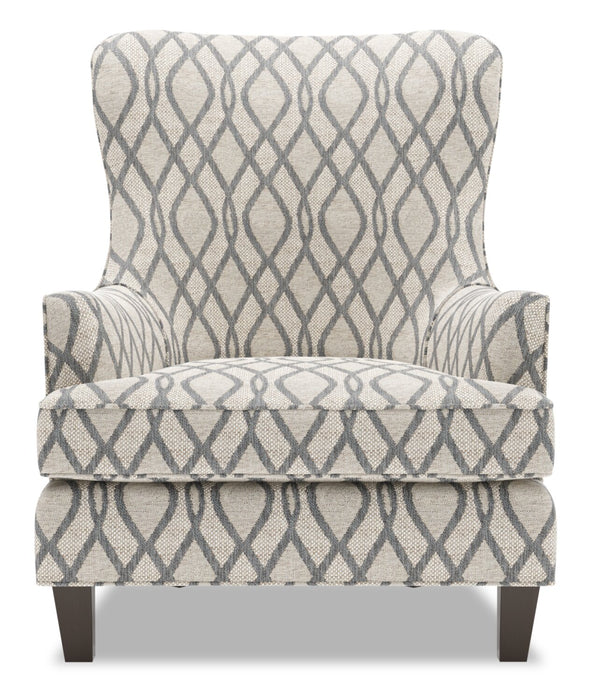 Made in Canada Sofa Lab Customizable Wingback 32\" Fabric Accent Chair - Steel Grey