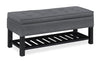 Ryan 43.5\" Storage Bench with Bottom Shelf - Dark Grey