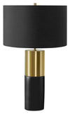 25\" Black and Gold with Drum Shade Table Lamp