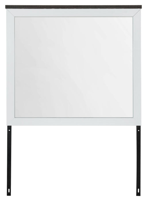 Zoey Bedroom Dresser Mirror - Two-tone White & Brown