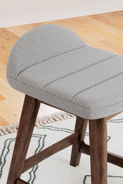 Jovi Counter-Height Stool with Linen-Look Fabric, Wood - Grey